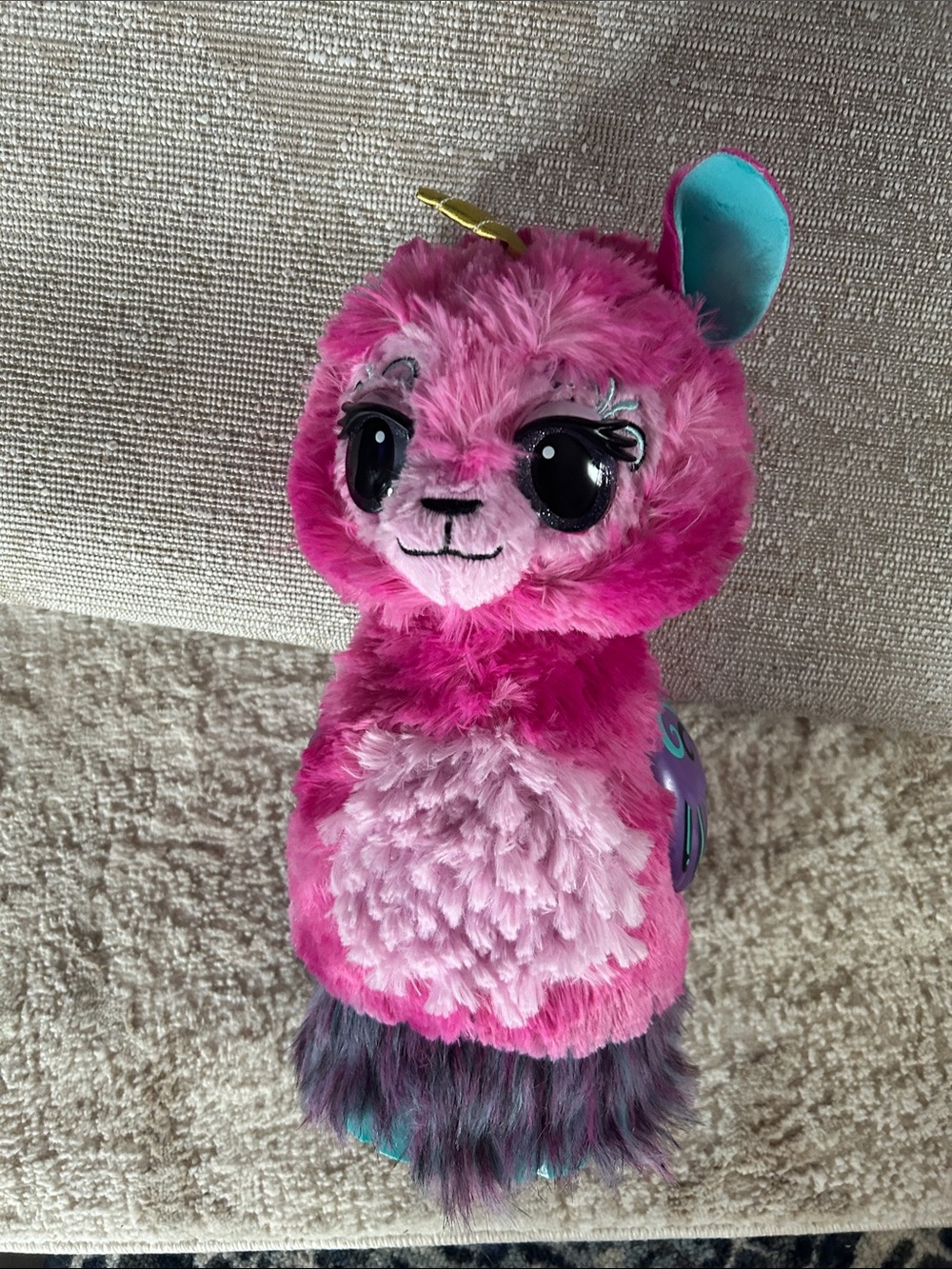 Plush Pink Llama Small Pet Toy - Unbranded